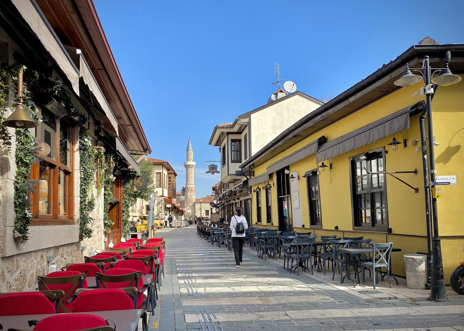 Kaleiçi street and minaret.