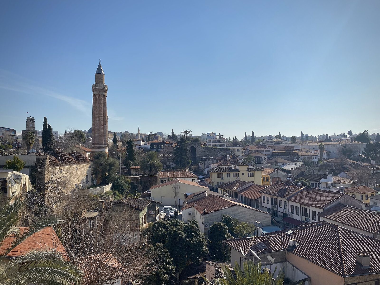 Kaleiçi rooftops and the Yivli Minaret.